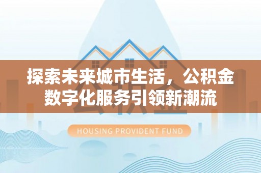 绥棱探索未来城市生活，公积金数字化服务引领新潮流
