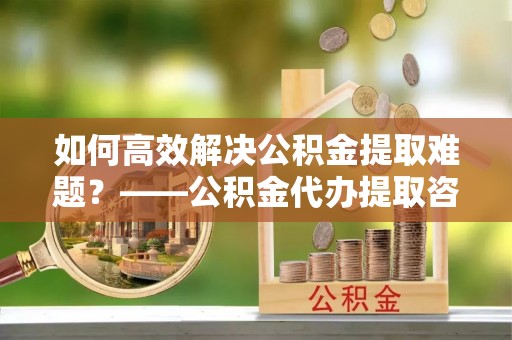 绥棱如何高效解决公积金提取难题？——公积金代办提取咨询服务全解析