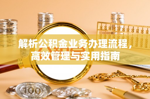 绥棱解析公积金业务办理流程，高效管理与实用指南