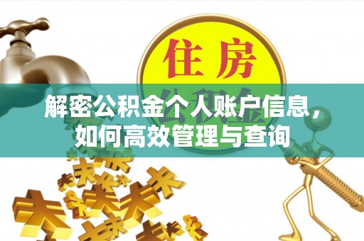 绥棱解密公积金个人账户信息，如何高效管理与查询