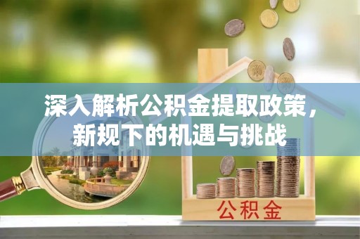 绥棱深入解析公积金提取政策，新规下的机遇与挑战